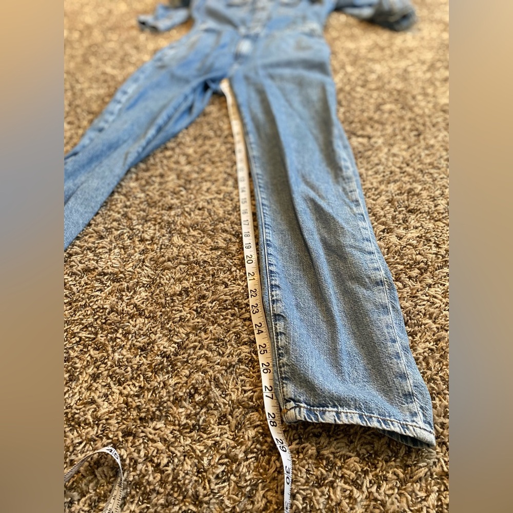 Mavi Eva Denim Jumpsuit Light Indigo Blue S - Picture 8 of 11